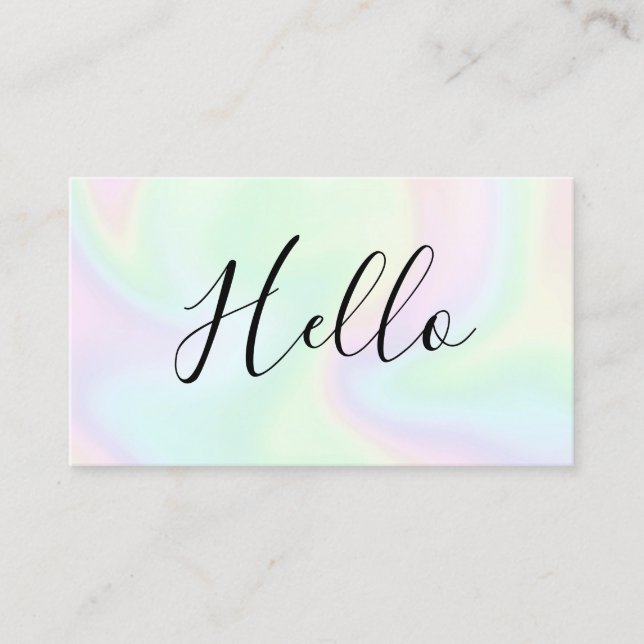 Carte De Visite Holographique Bonjour Social Media Icons Réseau (Devant)