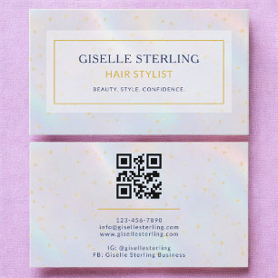 Carte De Visite Holographique de luxe Styliste de cheveux moderne