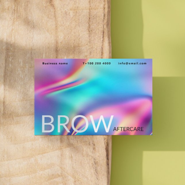 Carte De Visite Holographique Esthétique Après l'instruction de so (Holographic Aesthetician After Care Instruction Business Card)