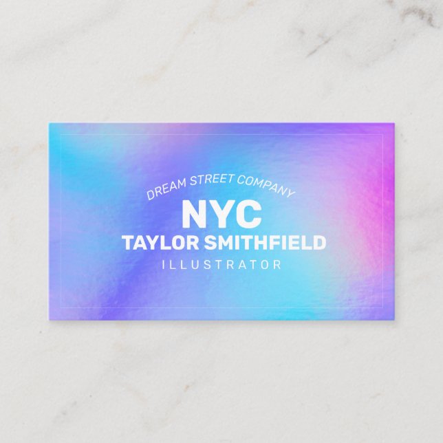 Carte de visite holographique Faux Rainbow (Devant)