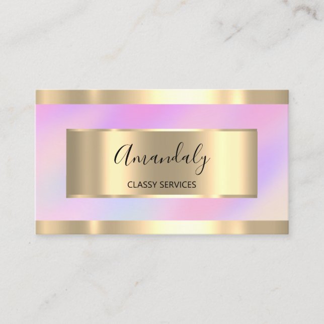 Carte De Visite Holographique Gold Professional Maquillage Nails r (Devant)