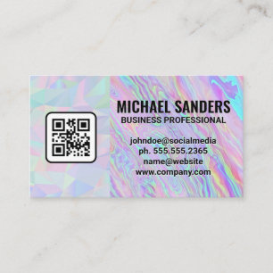 Carte De Visite Holographique Iridescgraphique   Rainbow Liquid   