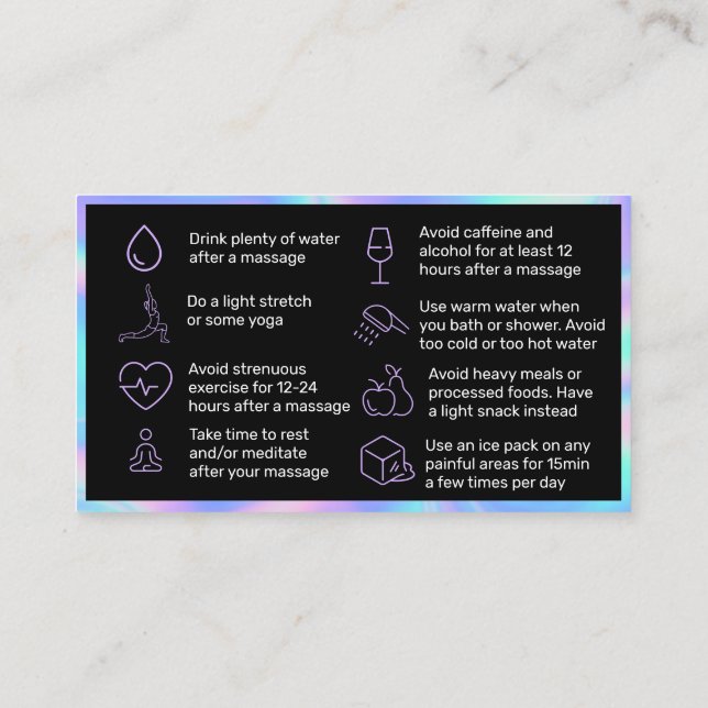 Carte De Visite Holographique Lash Lift Et Tint Afcare Card (Dos)