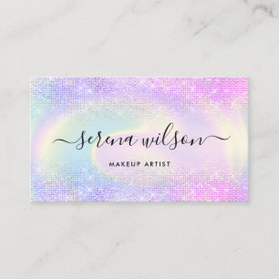 Carte De Visite Holographique licorne Glittering Holo cheveux de m