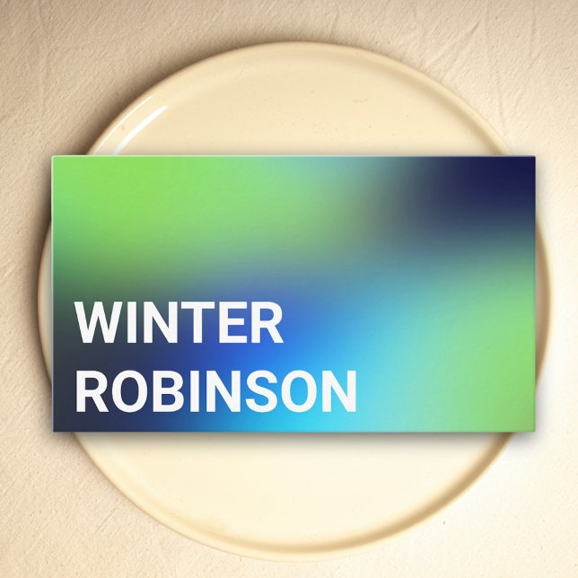 Carte De Visite Holographique moderne bleu vert turquoise (Hologram gradient design for stylish business card )