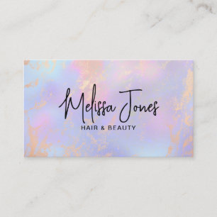 Carte De Visite Holographique Opal Blush Rose Gold