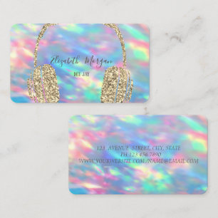 Carte De Visite Holographique Opal Parties scintillant casque DJ