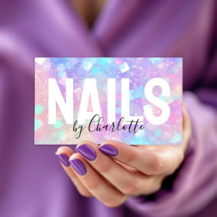 Carte De Visite Holographique Opal Parties scintillant Nail Salon 