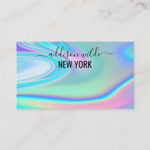 Carte De Visite Holographique Parties scintillant violet luxe Glam