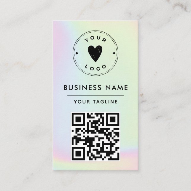 Carte De Visite Holographique tendance Ajoutez votre logo et votre (Devant)