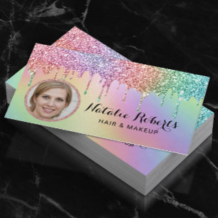 Carte De Visite Holographique Unicorn Parties scintillant Drives B