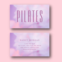 Carte de visite holographique violette Pilates