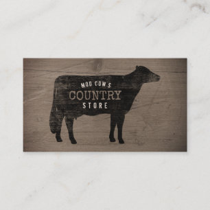 Carte De Visite Holstein Cow Silhouette Style Rustique