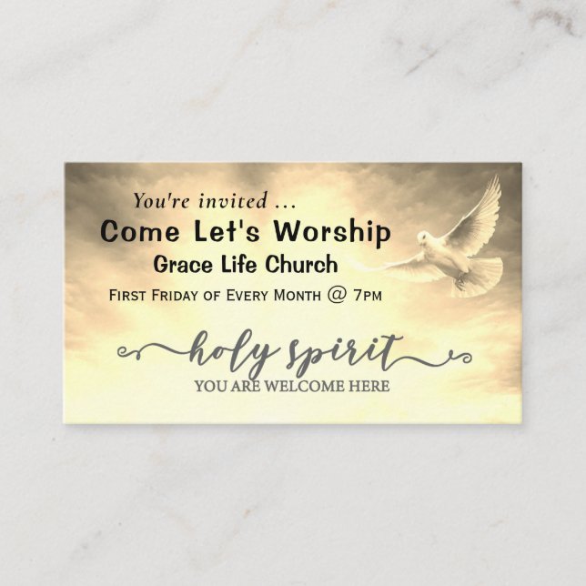 Carte De Visite Holy Spirit Your are Welcome, Church Détails de l' (Devant)