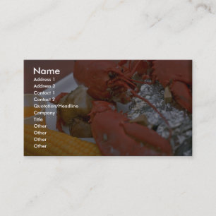 Carte De Visite Homard délicieux avec du beurre tiré, la pomme de