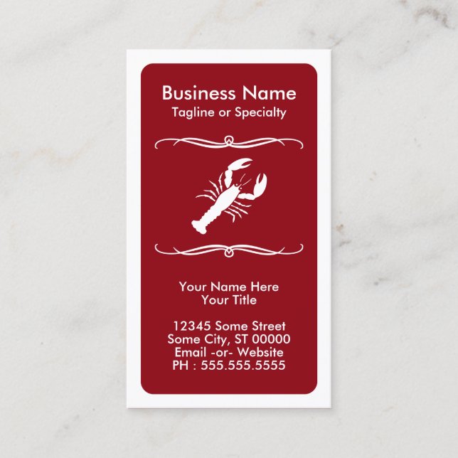 Carte De Visite homard mod (Devant)