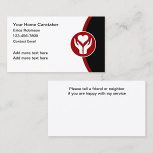 Carte De Visite Home Caretaker Compagion Thème Coeur
