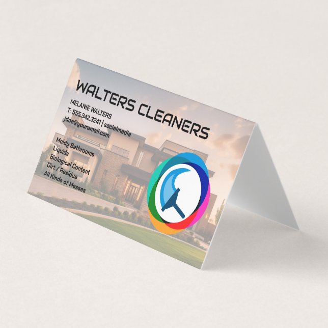 Carte De Visite Home Cleaning Services | House Living Room (Devant)