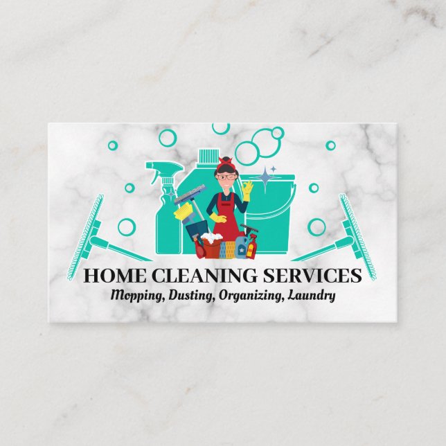 Carte De Visite Home Cleaning Supplies | Janitor (Devant)