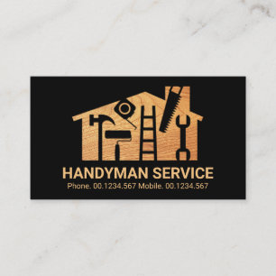 Carte De Visite Home Handyman Tools Wood Grain