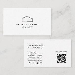Carte De Visite Home Logo Realtor noir et blanc