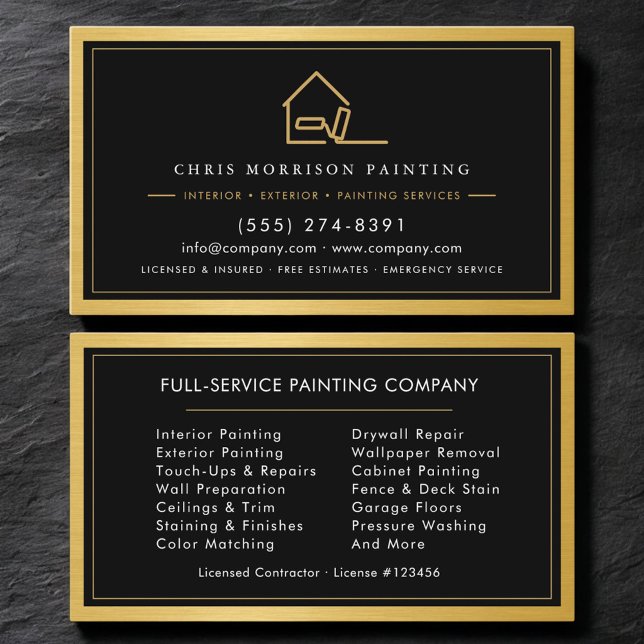 Carte De Visite Home Painter Contractor Painting Service (Créateur téléchargé)