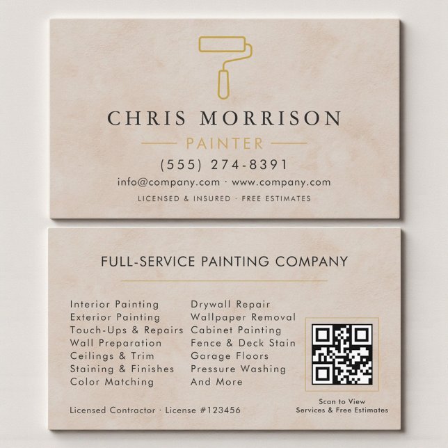 Carte De Visite Home Painter Professional QR Code (Créateur téléchargé)