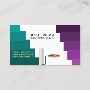 Carte De Visite Home Peinture Service Peintre couleur violet et ve