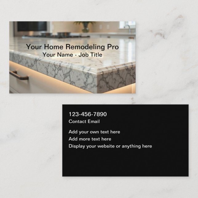 Carte De Visite Home Remodeling Services Simple Business Cards (Devant / Derrière)