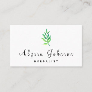 Carte De Visite Homéopathie végétale Plante verte minimaliste