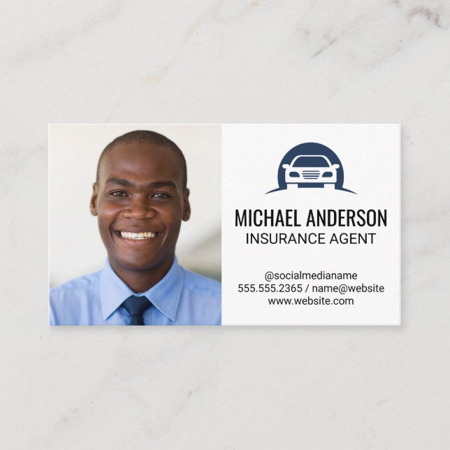 Carte De Visite Homme d'affaires | Logo automobile (Devant)