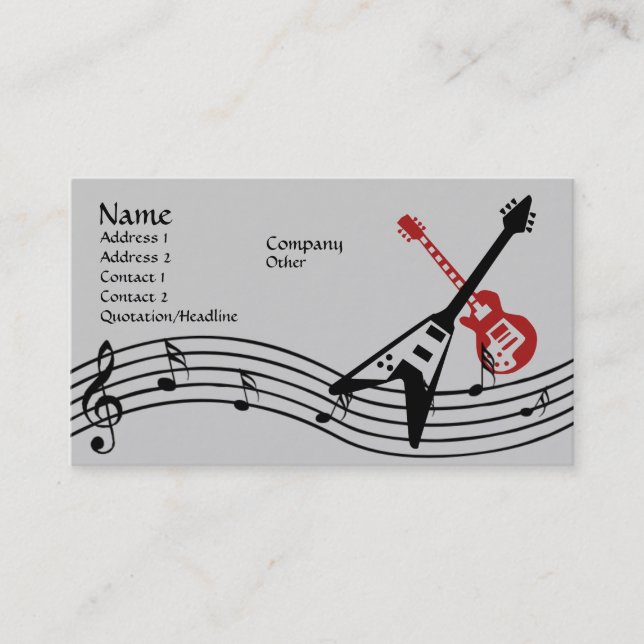 Carte De Visite Homme de musique (Devant)