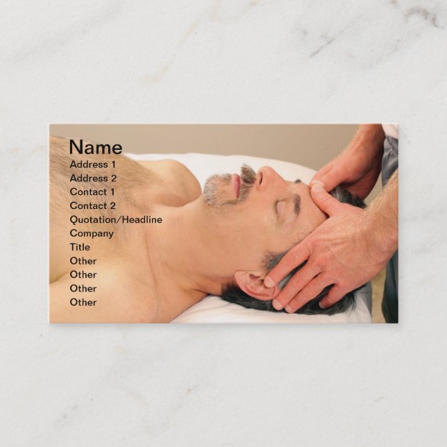 Carte De Visite Homme massant le visage masculin (Devant)