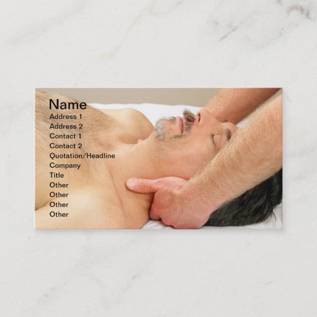 Carte De Visite Homme obtenant le massage de cou (Devant)