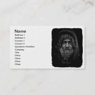 Carte De Visite Homme sans abri et impuissant en noir et blanc