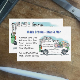 Carte De Visite Homme & Van avec nom sur Company Van