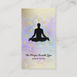 Carte De Visite *~* Homme Yoga méditation Parties scintillant d'or