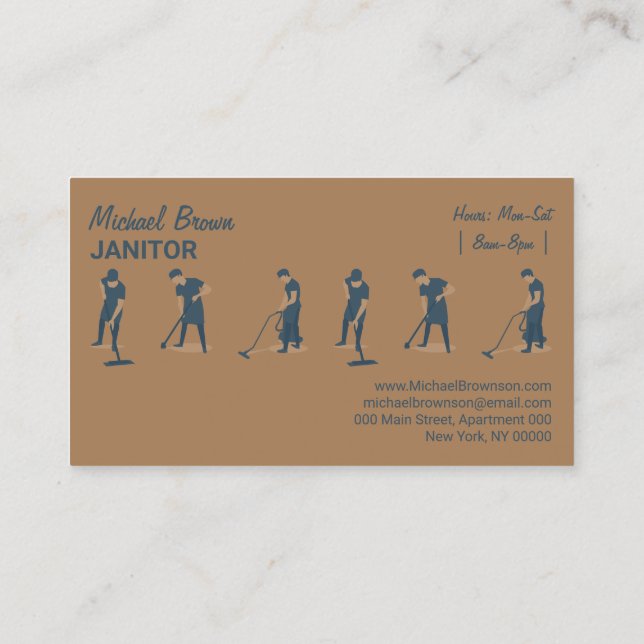 Carte De Visite Hommes professionnels du nettoyage résidentiel (Dos)