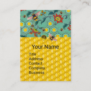 Carte De Visite HONEY ABEILLES, BEE COMBS, FLEURS DE PRINTEMPS Api