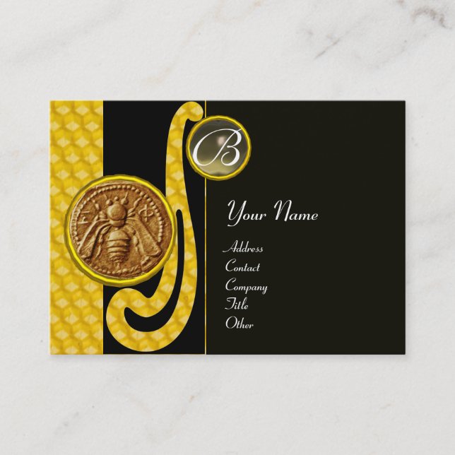 CARTE DE VISITE HONEY BEE, BEEKEEPER APIARIST MONOGRAMME (Devant)