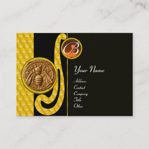 CARTE DE VISITE HONEY BEE, BEEKEEPER APIARIST MONOGRAMME