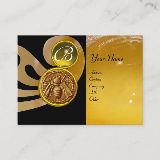 CARTE DE VISITE HONEY BEE, BEEKEEPER APIARIST MONOGRAMME (Devant)