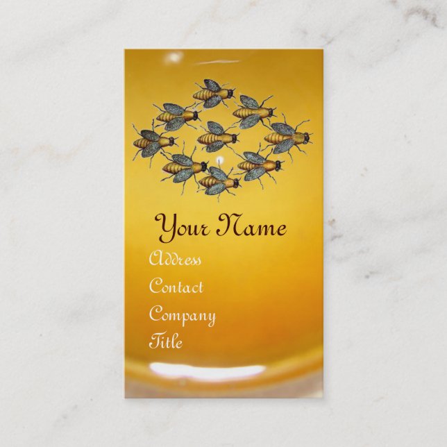 Carte De Visite HONEY BEE, BEEKEEPER /apiculture fournitures (Devant)