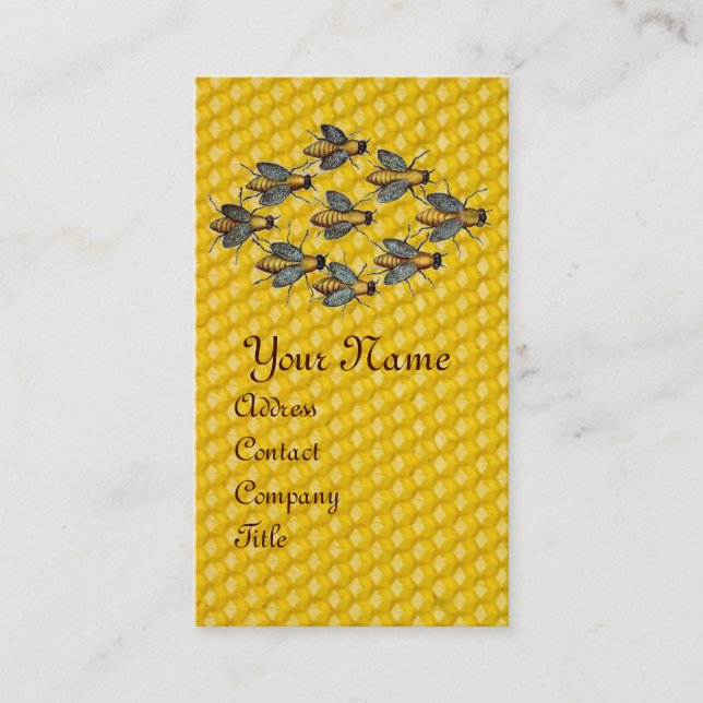 Carte De Visite HONEY BEE, BEEKEEPER /apiculture fournitures (Devant)