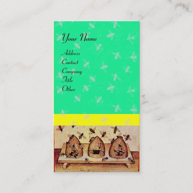 Carte De Visite HONEY BEE, MAINTIEN DE L'OEUVRE, vert (Devant)