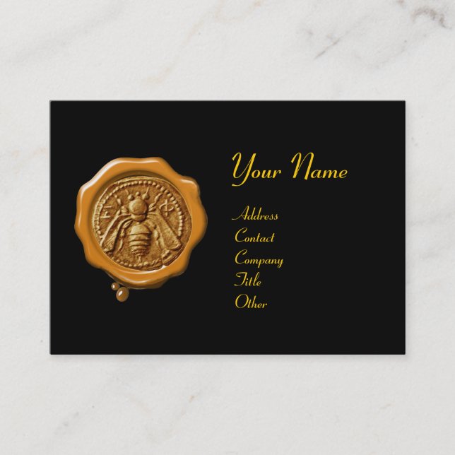 Carte De Visite HONEY BEE YELLOW WAX SEAL / Cupidon le voleur de m (Devant)