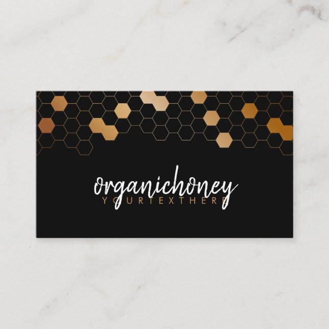 Carte De Visite Honeypeb Bee Farm Apiary Black Gold (Devant)