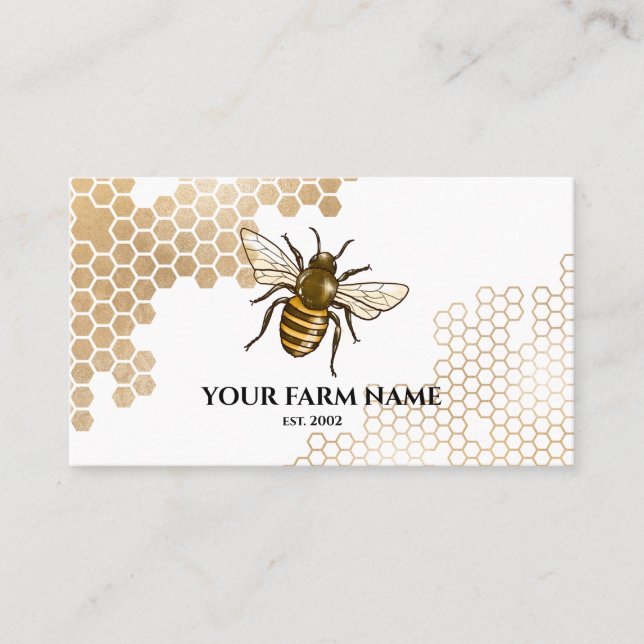 Carte De Visite Honeypeb Bee Farm apiculteur Apiariste abeilles bu (Devant)