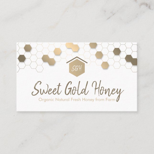 Carte De Visite Honeypeb Gold Home Immobilier (Devant)