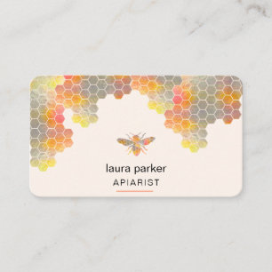 Carte De Visite Honeypeb Honey Bee Apirarist Hexagons Beekeepons